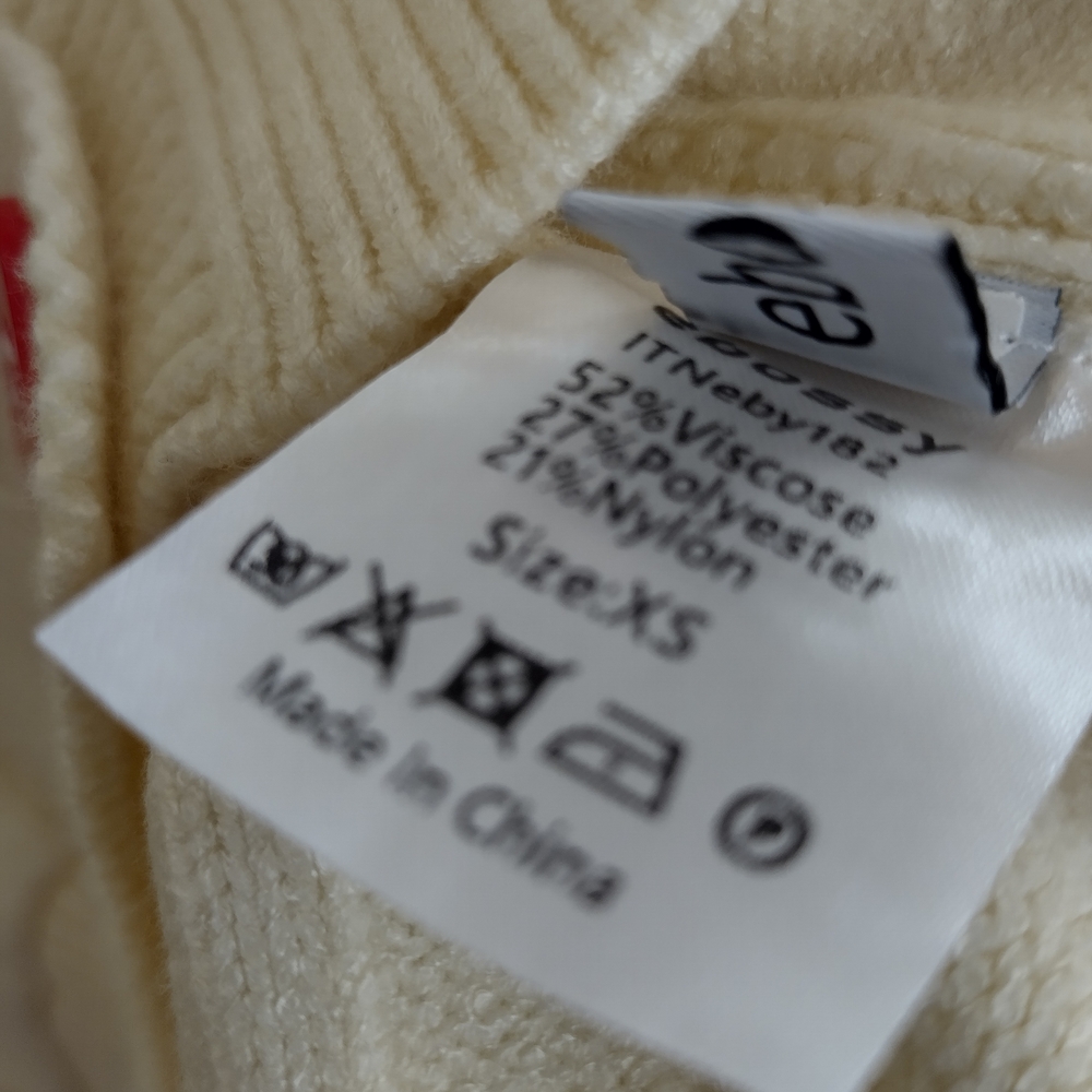 Dream Embroidered Patch Work Button Cream Cardigan Sweater S/M - Picture 11 of 12
